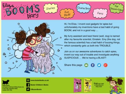 Eliza Boom publishing mini-site for Buster Books